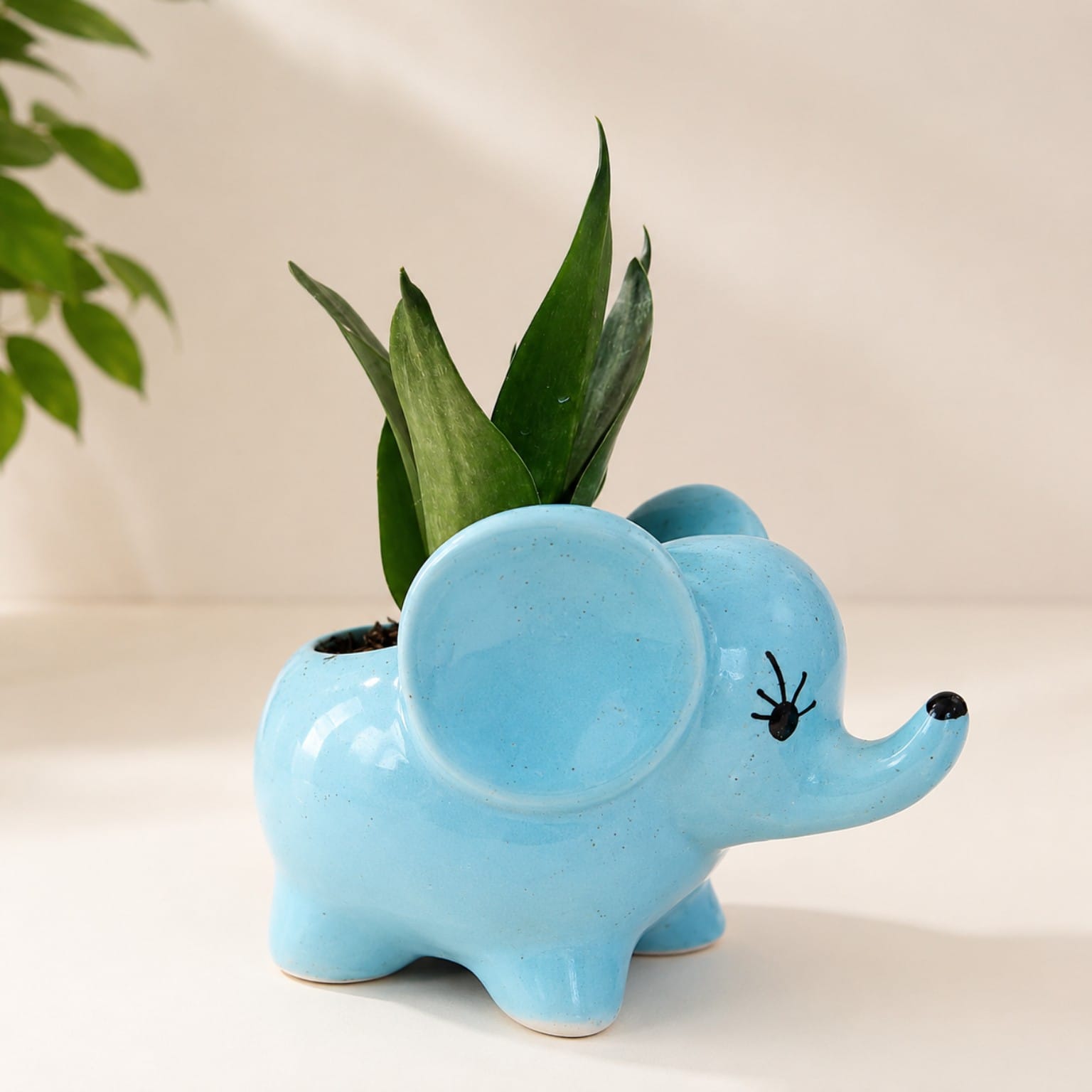 Small Elephant Ceramic Planter